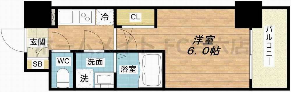エスリード難波ザ・アークの間取り写真