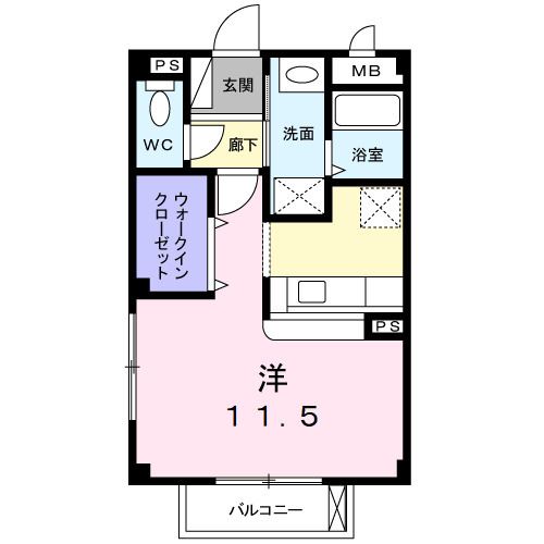 グリーンヒルズB棟の間取り写真