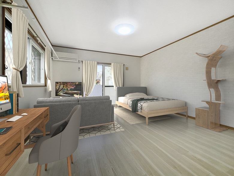 居室・リビング　角部屋イメージ画像　＊家具家電の設置はありません。