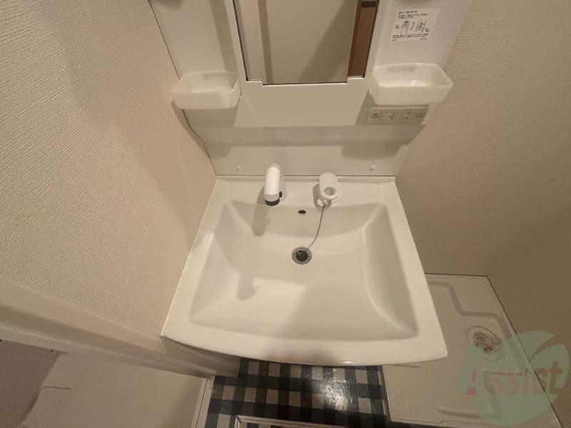 洗面設備　シャワータイプの洗面台となっております。忙しい朝に便利ですね