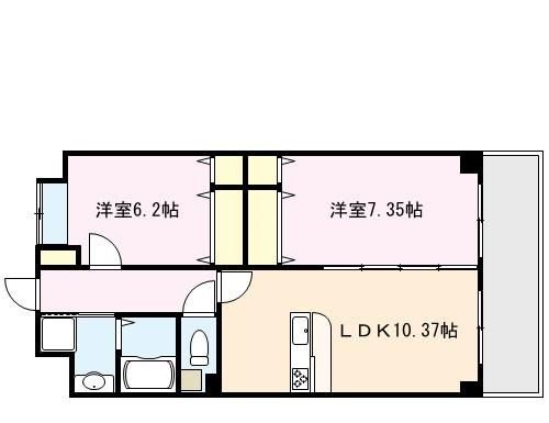 ＪＲ博多南線 博多南駅 徒歩20分 7階建 築9年の間取り写真