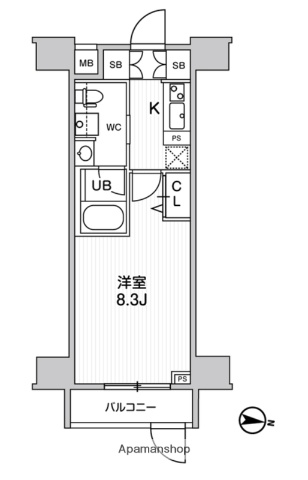 東京メトロ日比谷線 南千住駅 徒歩7分 13階建 築7年の間取り写真