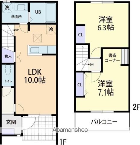 ＪＲ常磐線 神立駅 徒歩47分 2階建 築2年の間取り写真