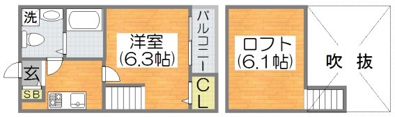 地下鉄谷町線 長原駅 徒歩10分 2階建 築9年の間取り写真