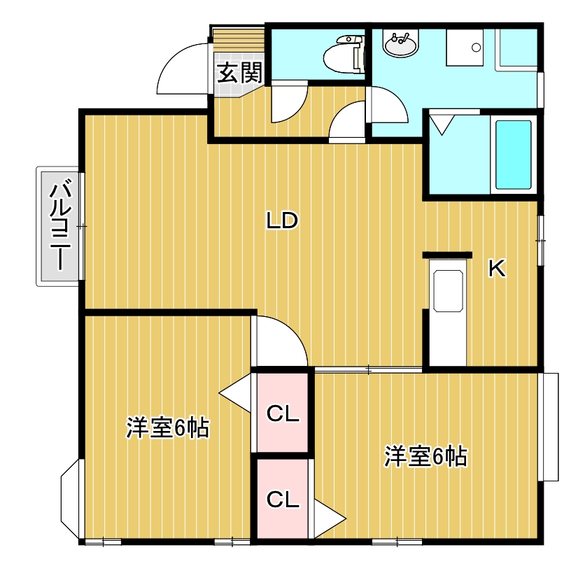 シャルマン上所B棟の間取り