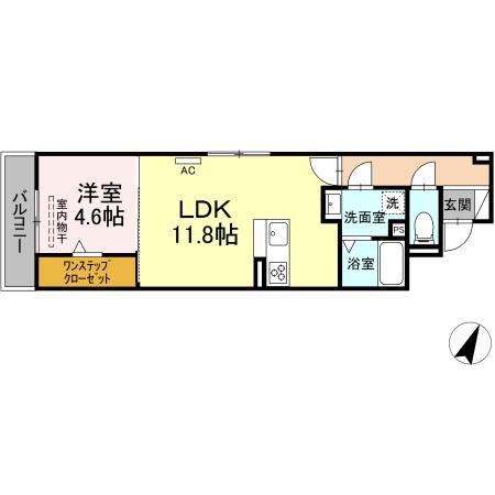 福山市高西町のアパートの間取り