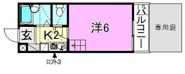 松山市北条辻のアパートの間取り