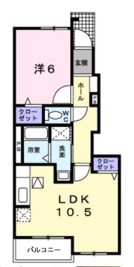 笠岡市笠岡のアパートの間取り