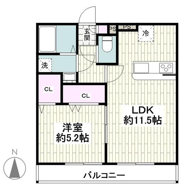 藤沢市下土棚のアパートの間取り