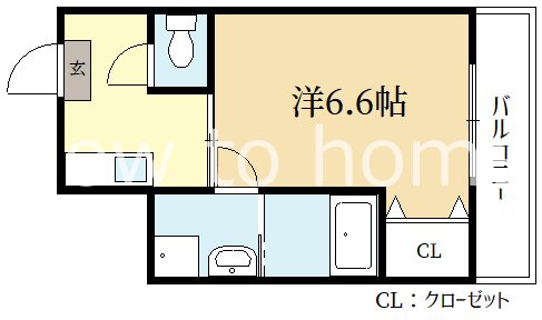 京都市左京区一乗寺中ノ田町のマンションの間取り