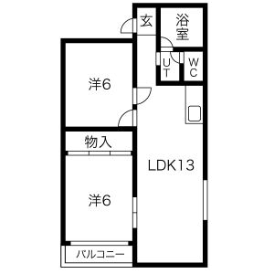 犬飼ハイツの間取り