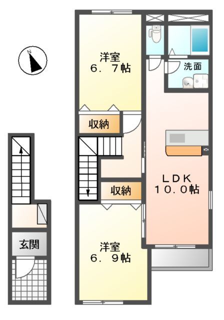 Ｇｒｅｅｎ　ＣａｌｍI１５の間取り