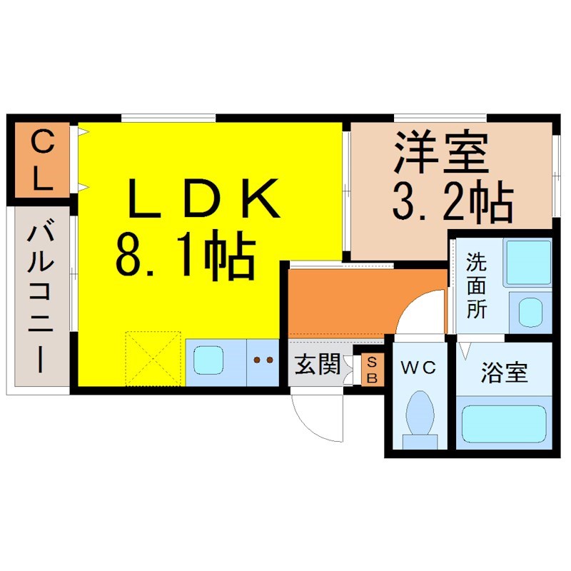 名古屋市南区中江のアパートの間取り