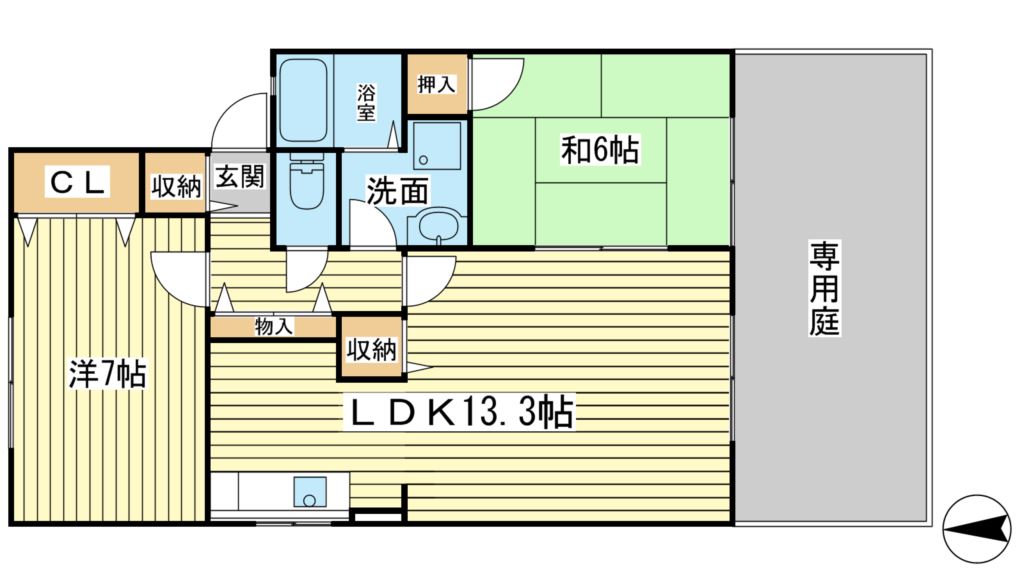 ウィンディーヒルズ B棟の間取り