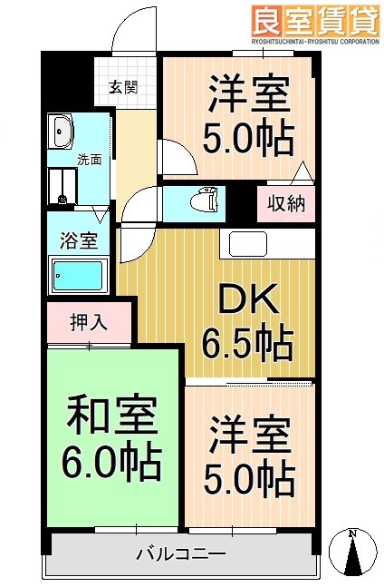 名古屋市中川区八熊のマンションの間取り