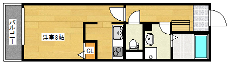 【広島市南区宇品御幸のアパートの間取り】