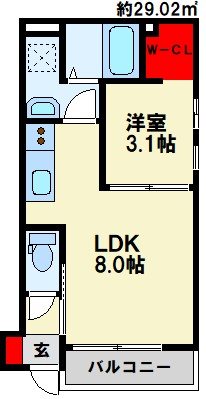 福岡市博多区諸岡のアパートの間取り