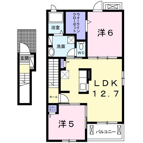 新居浜市西原町のアパートの間取り