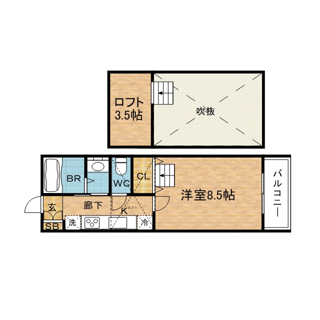 宝塚市中筋のマンションの間取り