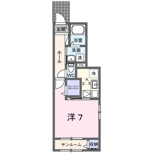 龍ケ崎市若柴町のアパートの間取り