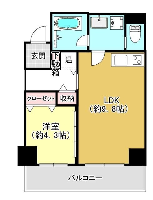 港区新橋のマンションの間取り