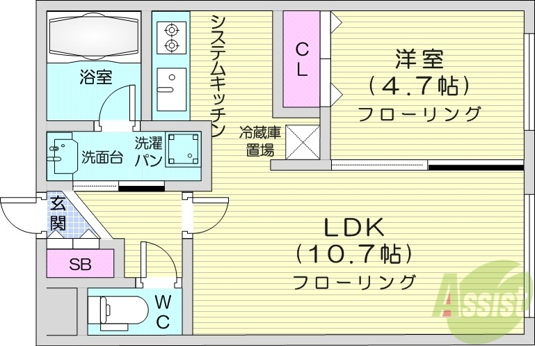 ALPHA学園前の間取り