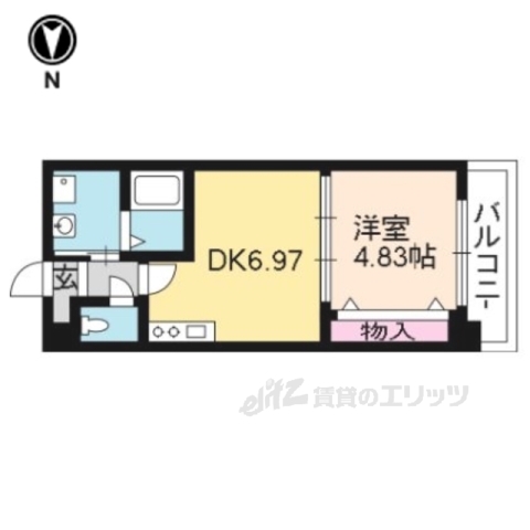 京都市上京区北舟橋町のマンションの間取り