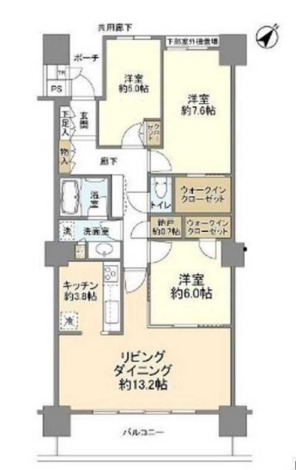 港区港南のマンションの間取り