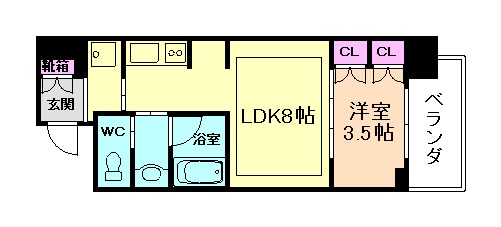 箕面市船場東のマンションの間取り