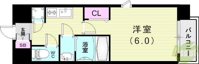 尼崎市杭瀬本町のマンションの間取り