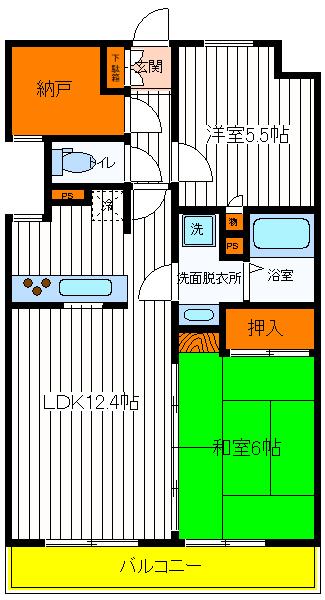 【立川市幸町のマンションの間取り】