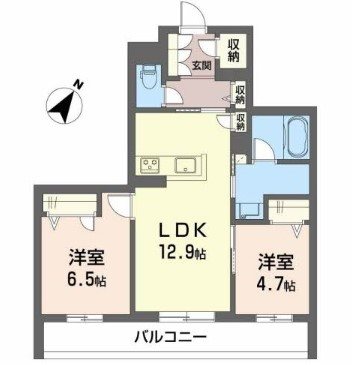 吹田市岸部北のマンションの間取り