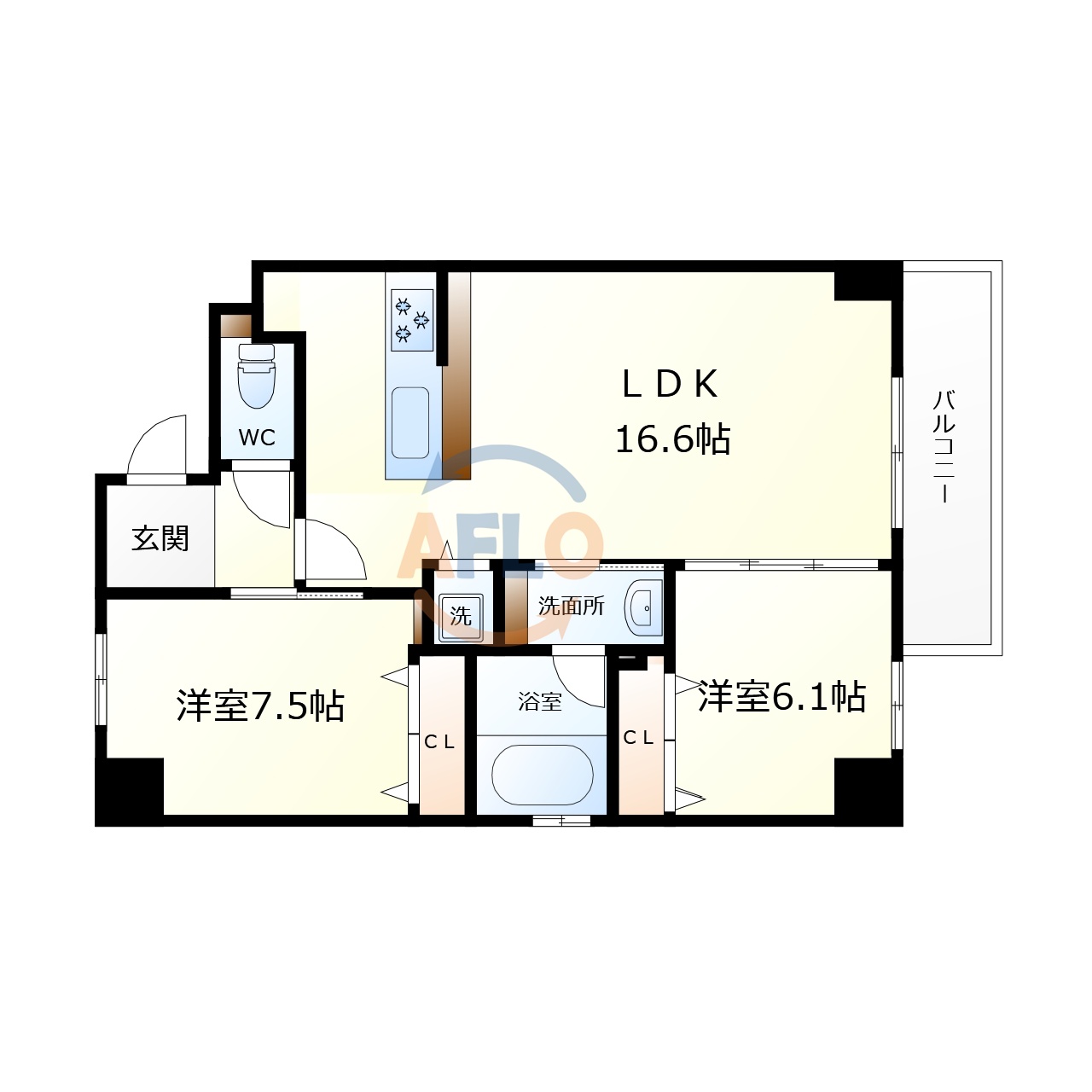 大阪市旭区今市のマンションの間取り