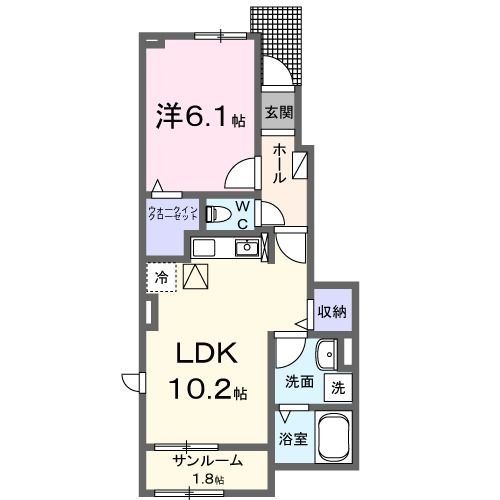 松戸市栄町のアパートの間取り