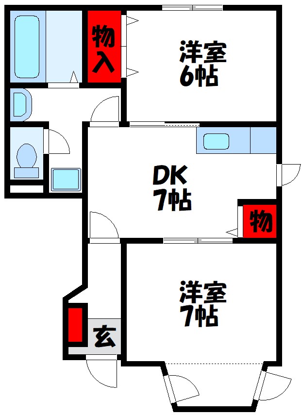 遠賀郡芦屋町大字山鹿のアパートの間取り