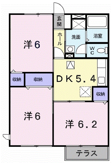 [家電付き] エトワール☆茜の間取り