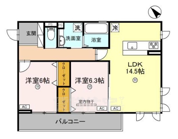 守山市勝部のアパートの間取り