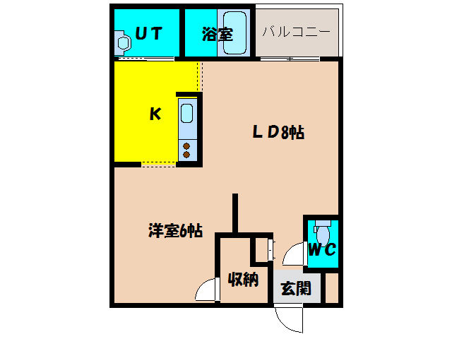 函館市富岡町のマンションの間取り