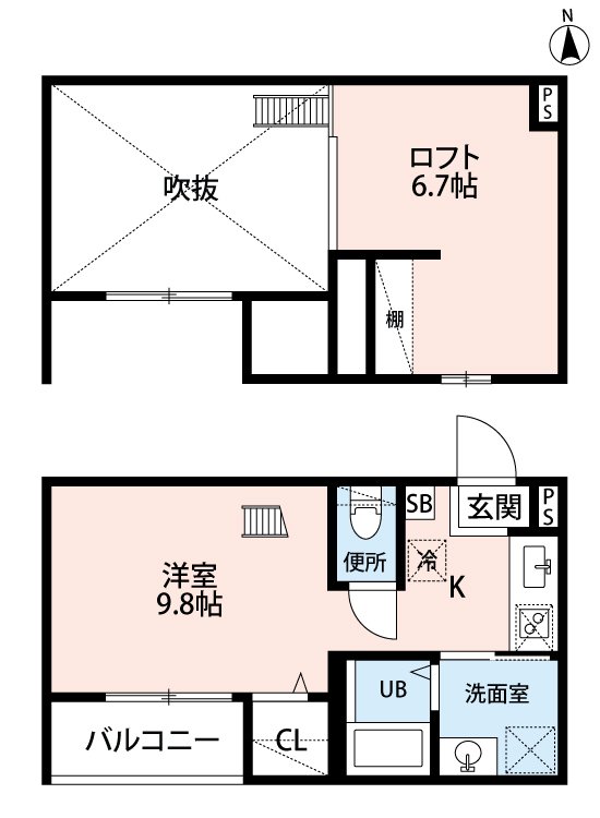 名古屋市中村区大宮町のアパートの間取り