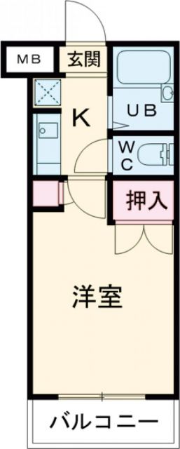 郡山市安積町長久保のマンションの間取り