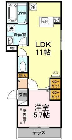 神奈川県川崎市川崎区小田２の賃貸アパートの間取り