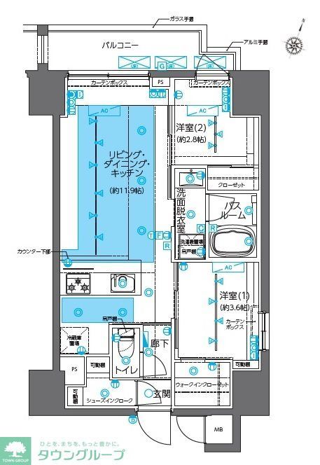 千代田区岩本町のマンションの間取り