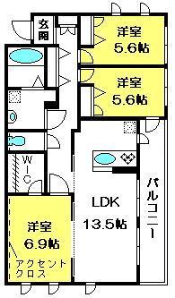 埼玉県さいたま市浦和区常盤１０（マンション）の賃貸物件の間取り