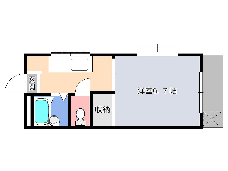 宇都宮市砥上町のアパートの間取り