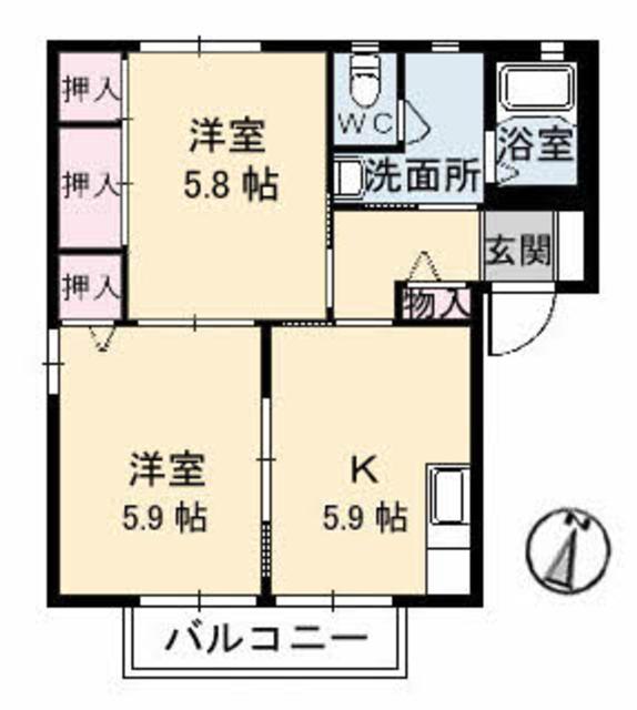 サリーレ太陽II　　Ｃ棟の間取り