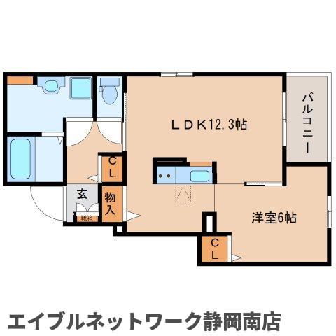 焼津市東小川のアパートの間取り