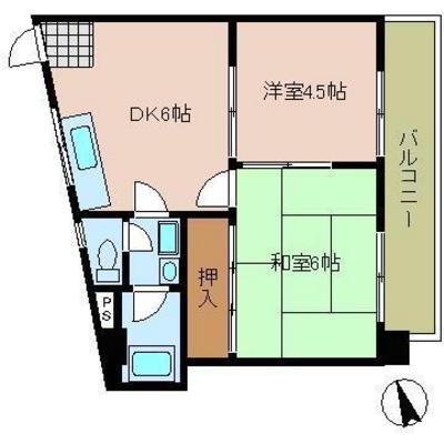 広島市中区大手町のマンションの間取り