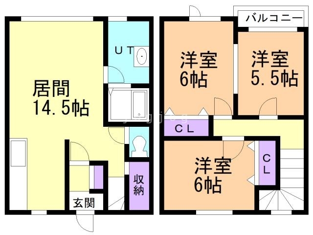 サニーウェルハイツ　Ｂ棟の間取り