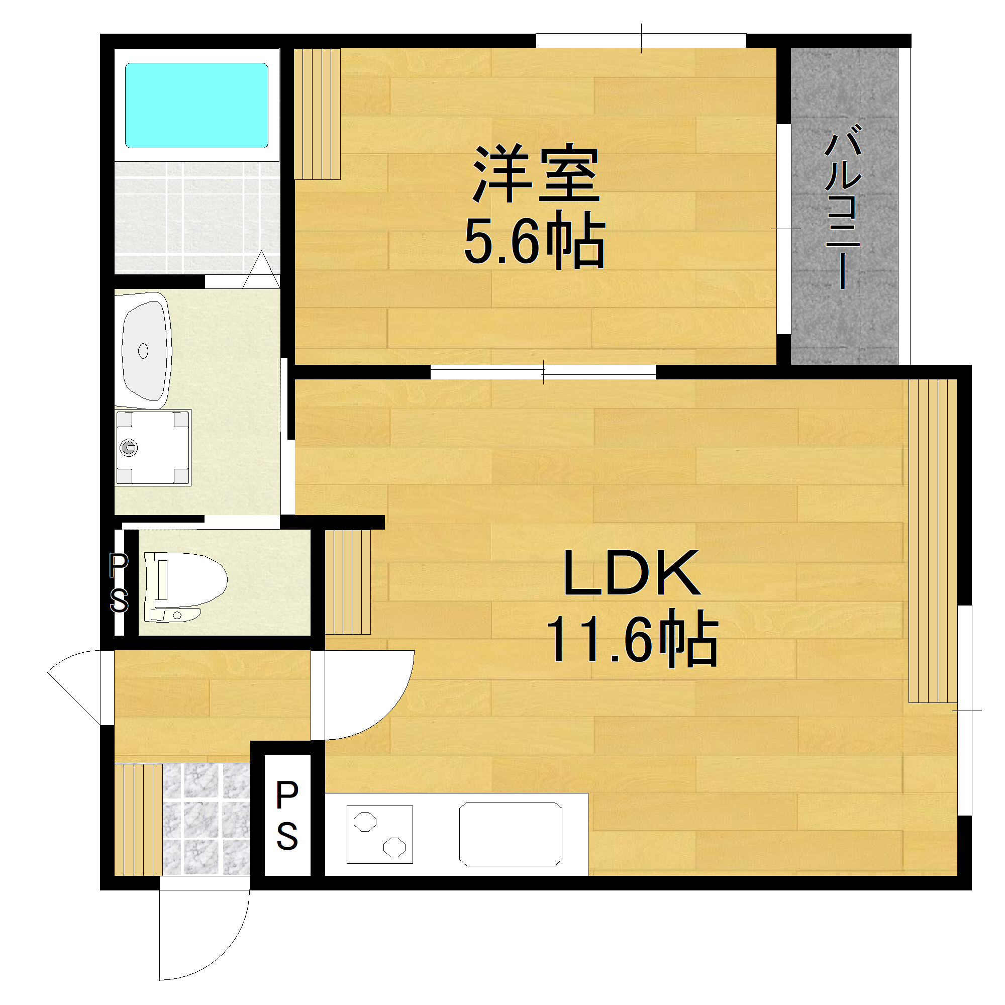 明石市松の内のアパートの間取り