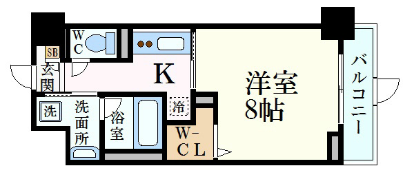 神戸市兵庫区入江通のマンションの間取り